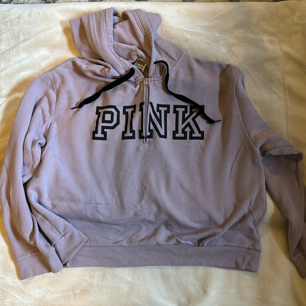 Pink quarter zip hoodie